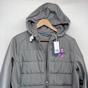 Kansas State University Jacket Womens Large Gray Evoke Eco Hybrid Retro Logo NEW